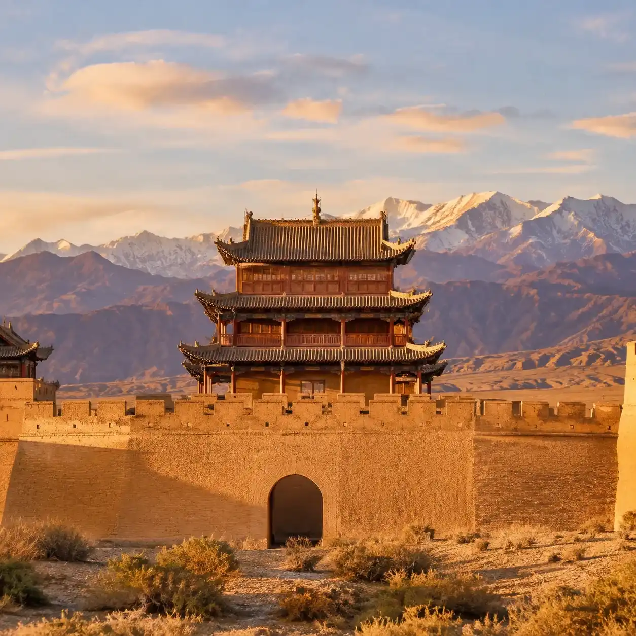 Jiayuguan Fort watchtower at the western end of the Ming Great Wall